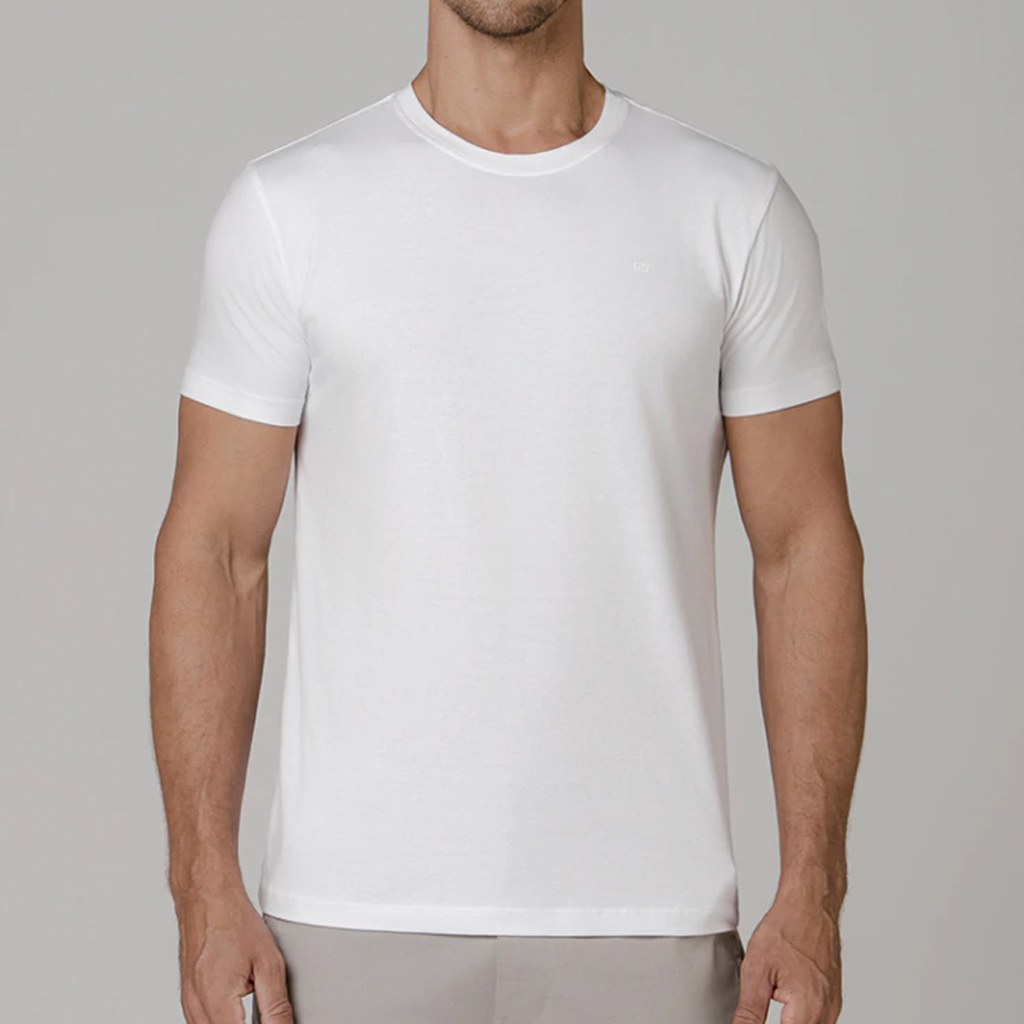 Camiseta branca de algodão egípcio