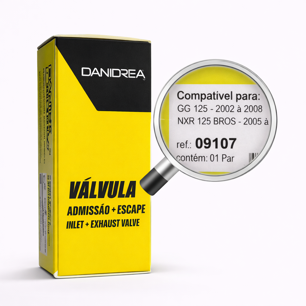 Válvula de Admissão e Escape Danidrea  Diversos Modelos Selecionar Referência