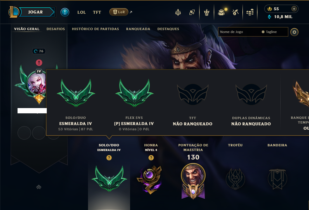 Esmeralda 4 com 45 Champs e 10 Skins