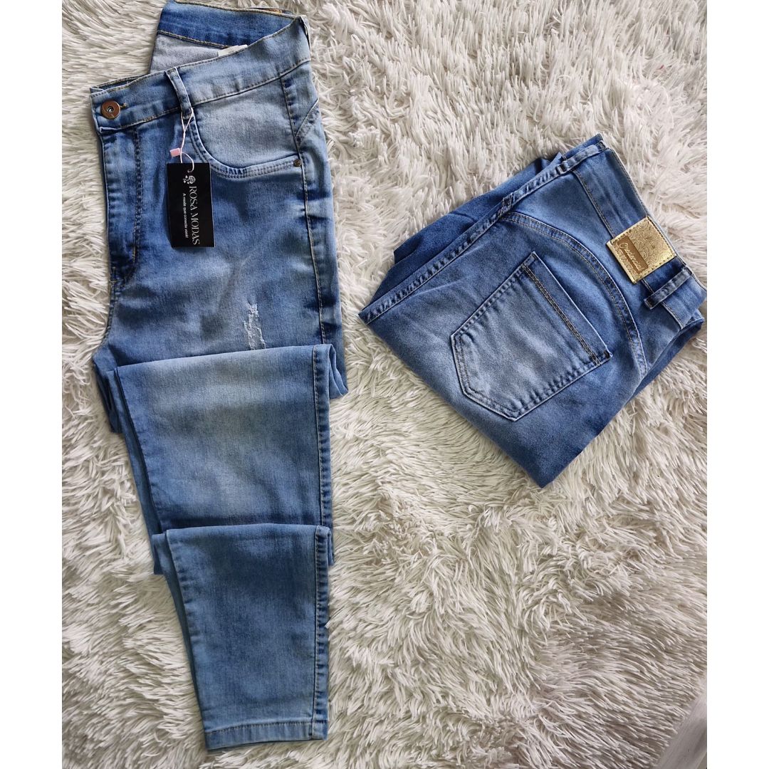 Calça Jeans Plus Size Credencial Skinny com Puídos