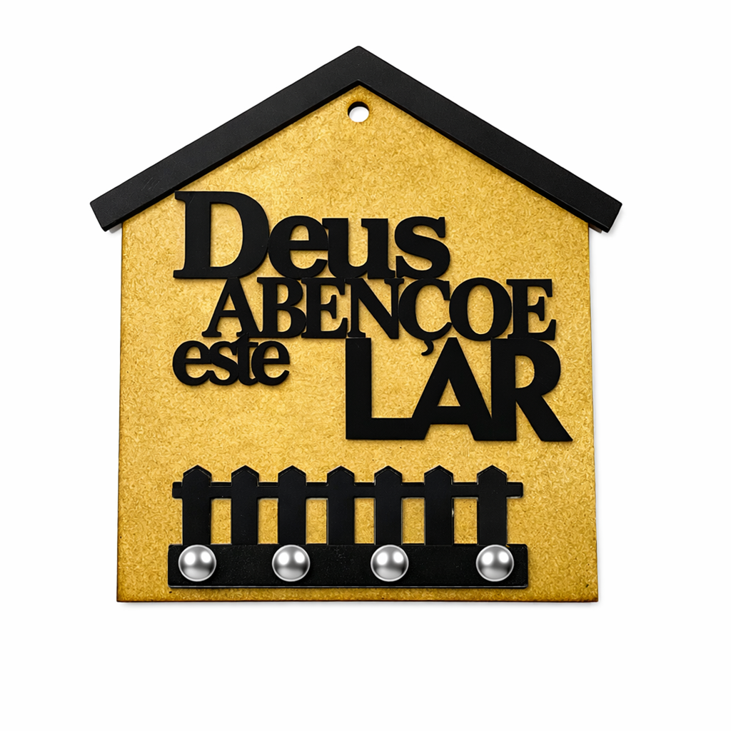 Kits 10 25 50 Un. Porta Chaves Casa com Frase