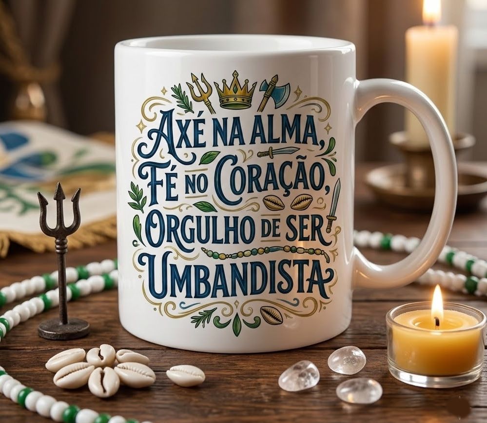 Caneca Orgulho de Ser Umbandista - Cerâmica Premium