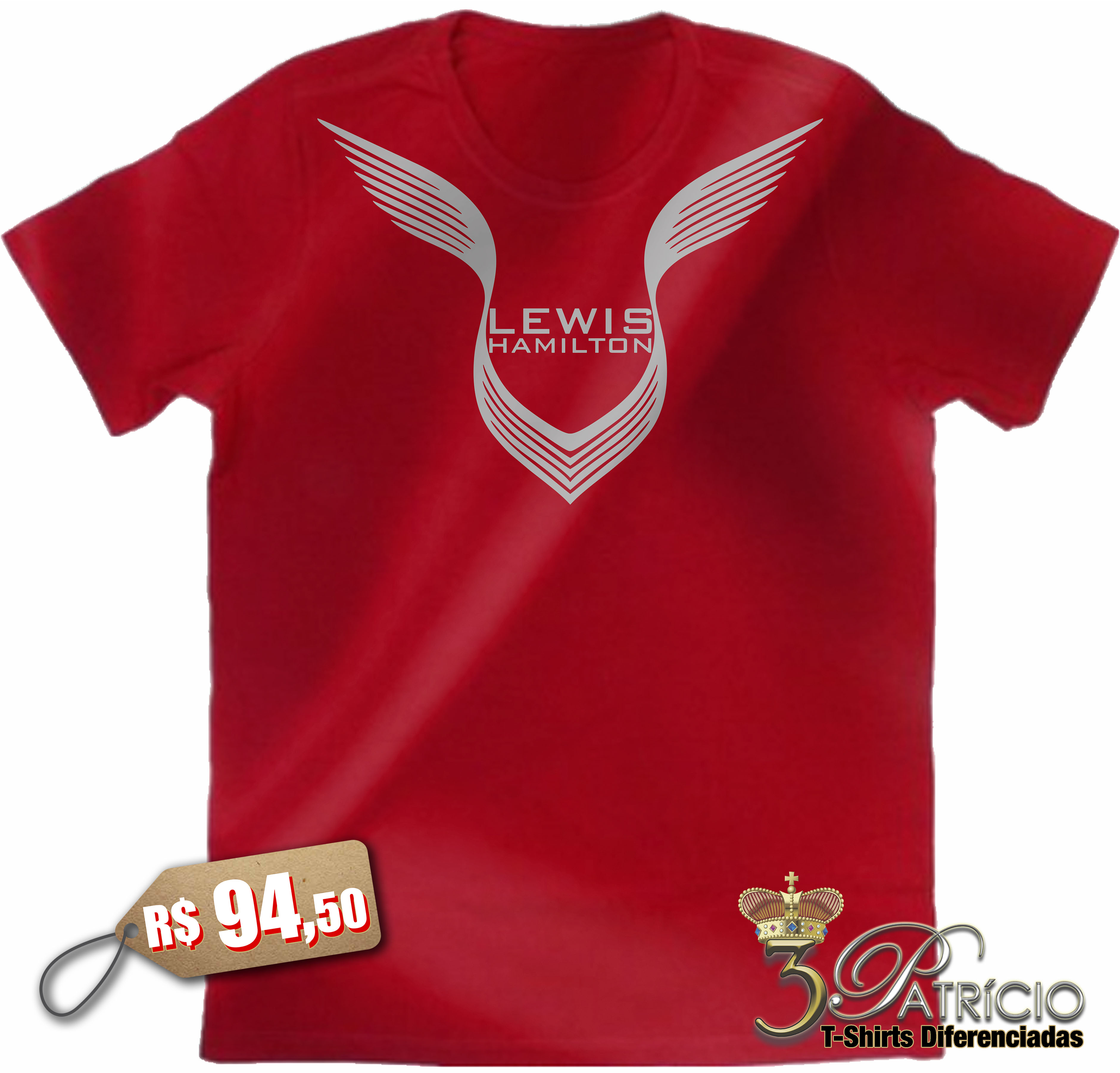 Camiseta Lewis Hamilton Logo em 100% Algodão Premium Estonado