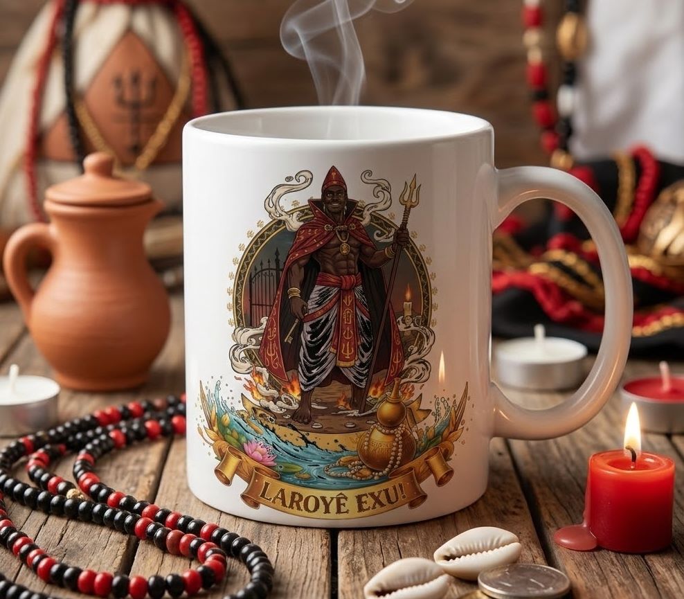 Caneca Exu Guardião Laroyê - Cerâmica Premium AAA
