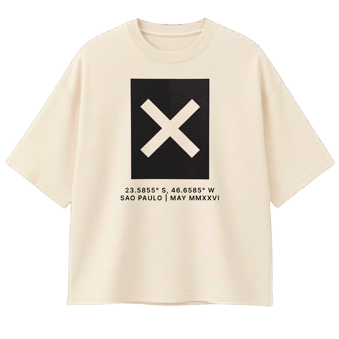 CAMISETA OVERSIZED BOXY OFF WHITE "THE XX: SÃO PAULO 2026 - Edição Limitada
