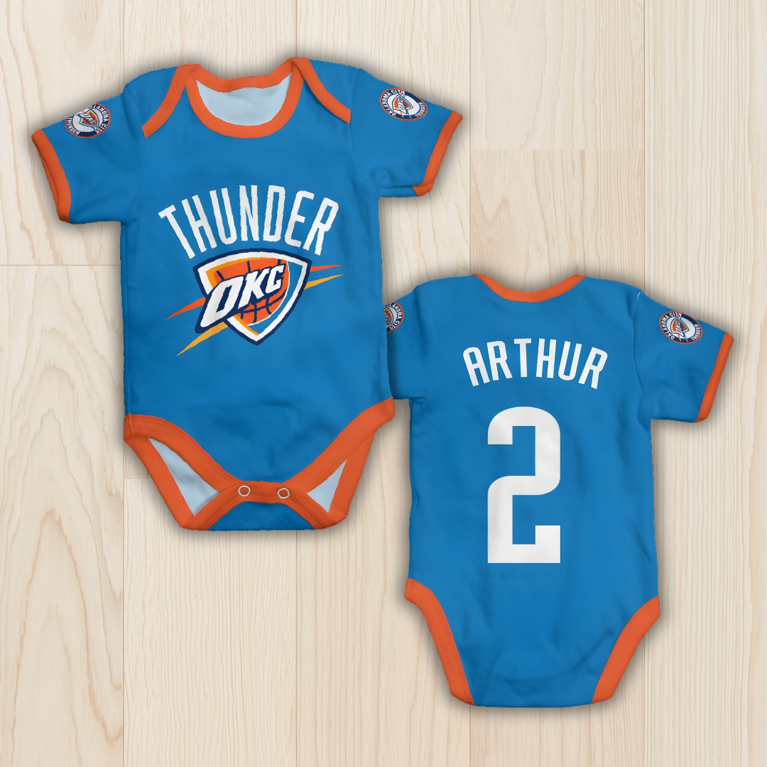 Body de bebê - Oklahoma City Thunder - Personalizado com nome e número