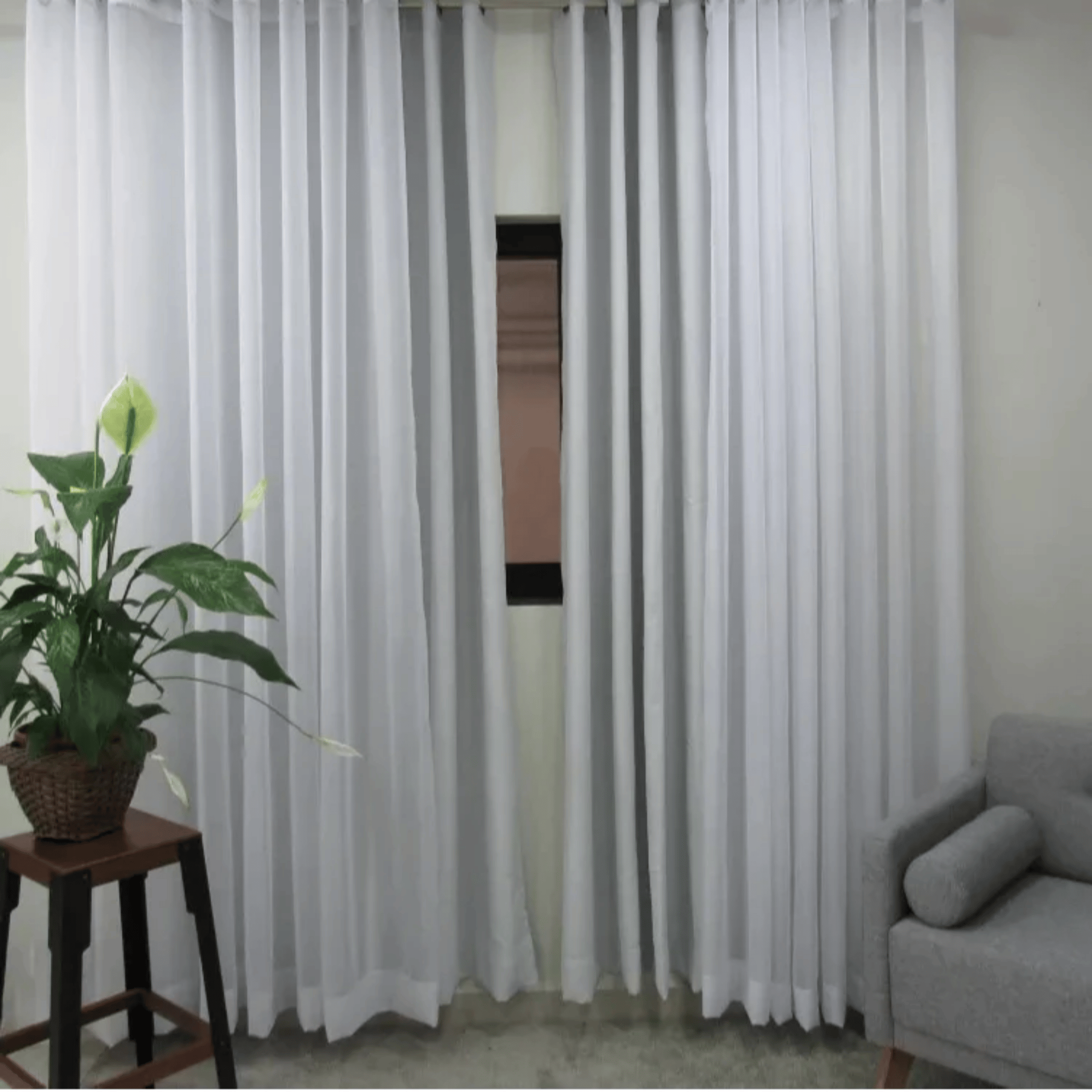 Cortina de Trilho Suíço Blackout 100% + Voil Completa Pronta para Uso