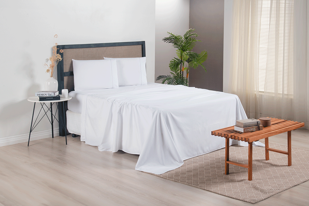 Jogo de Lençol Versatile Completo 4 Peças Micropercal 300 Fios Ponto Palito