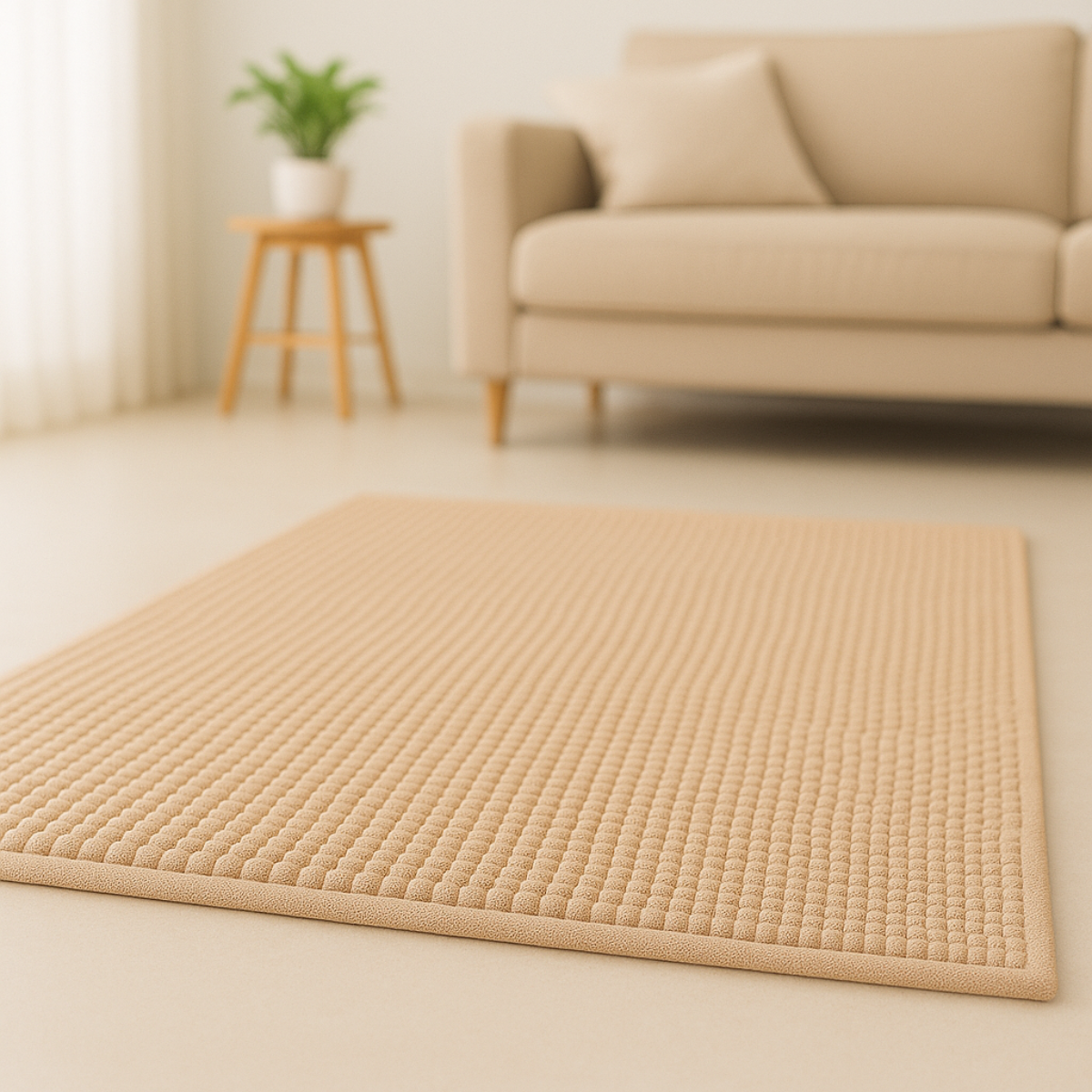 Tapete Base Antiderrapante 60cm x 40cm Dedinho - Bege