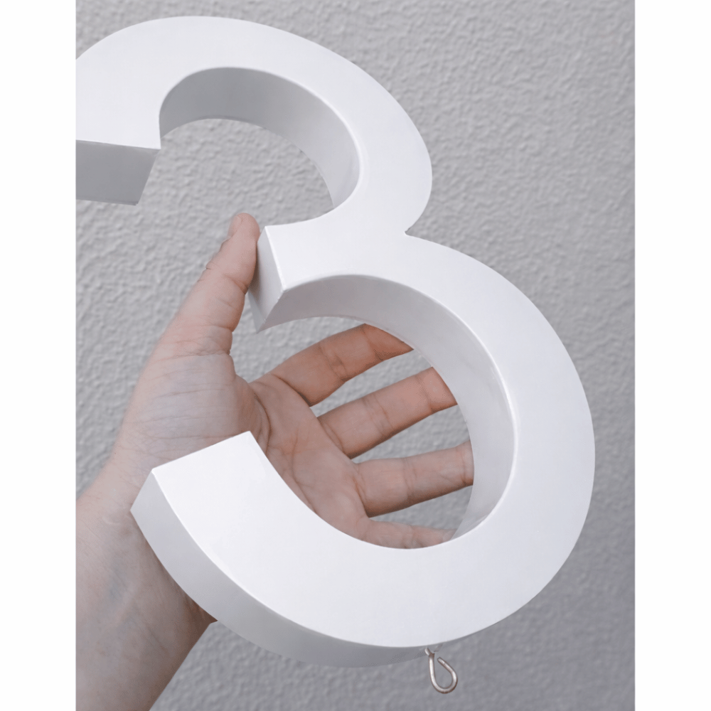 Número Residencial em Aço Galvanizado 15cm   Com Alta Durabilidade, Sem LED. Números sem Iluminação.