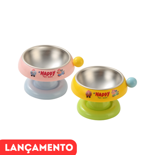 Tigela Elevada Aço Inoxidável para Gatos