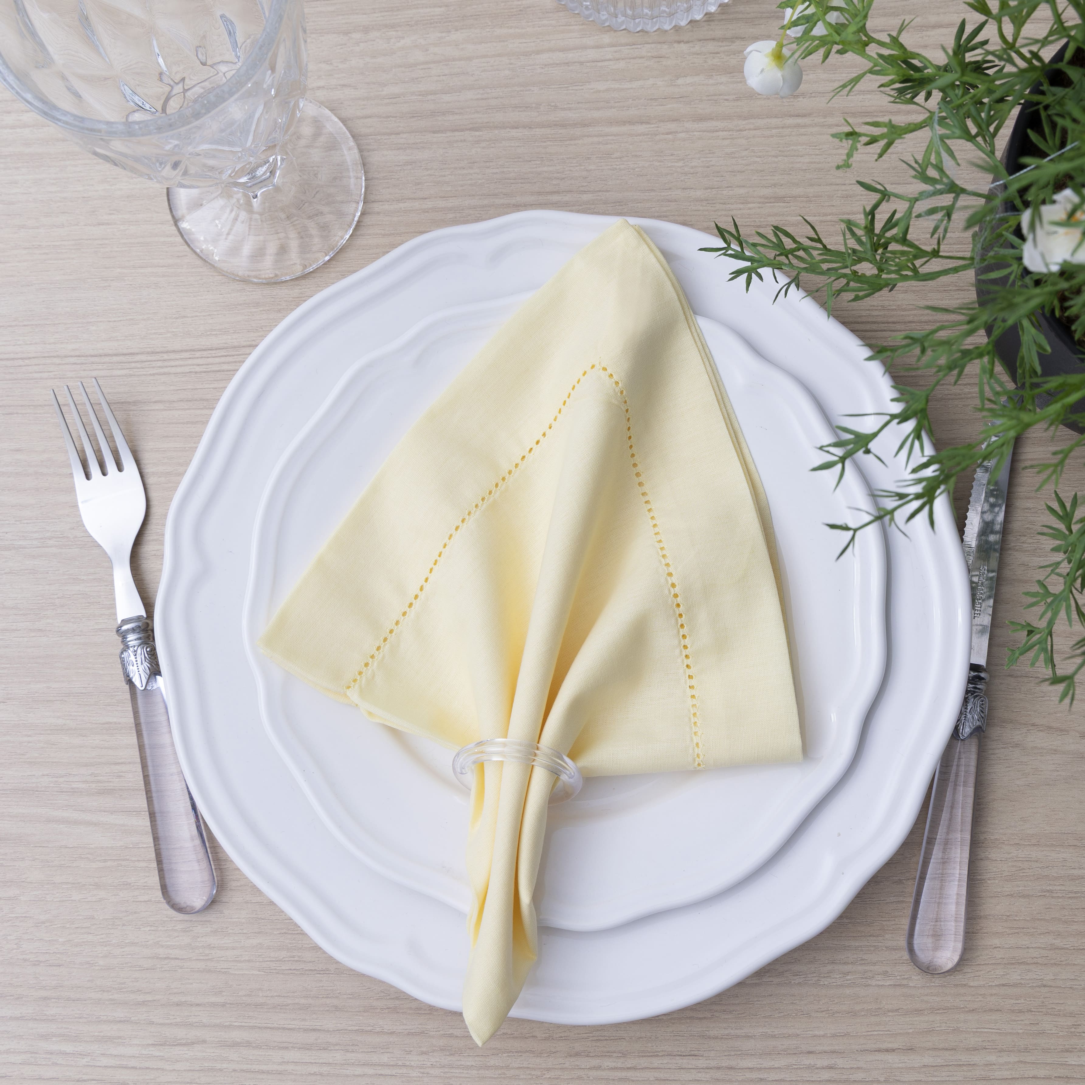 Guardanapos de Tecido 100% Algodão Ponto Ajour 2 Peças