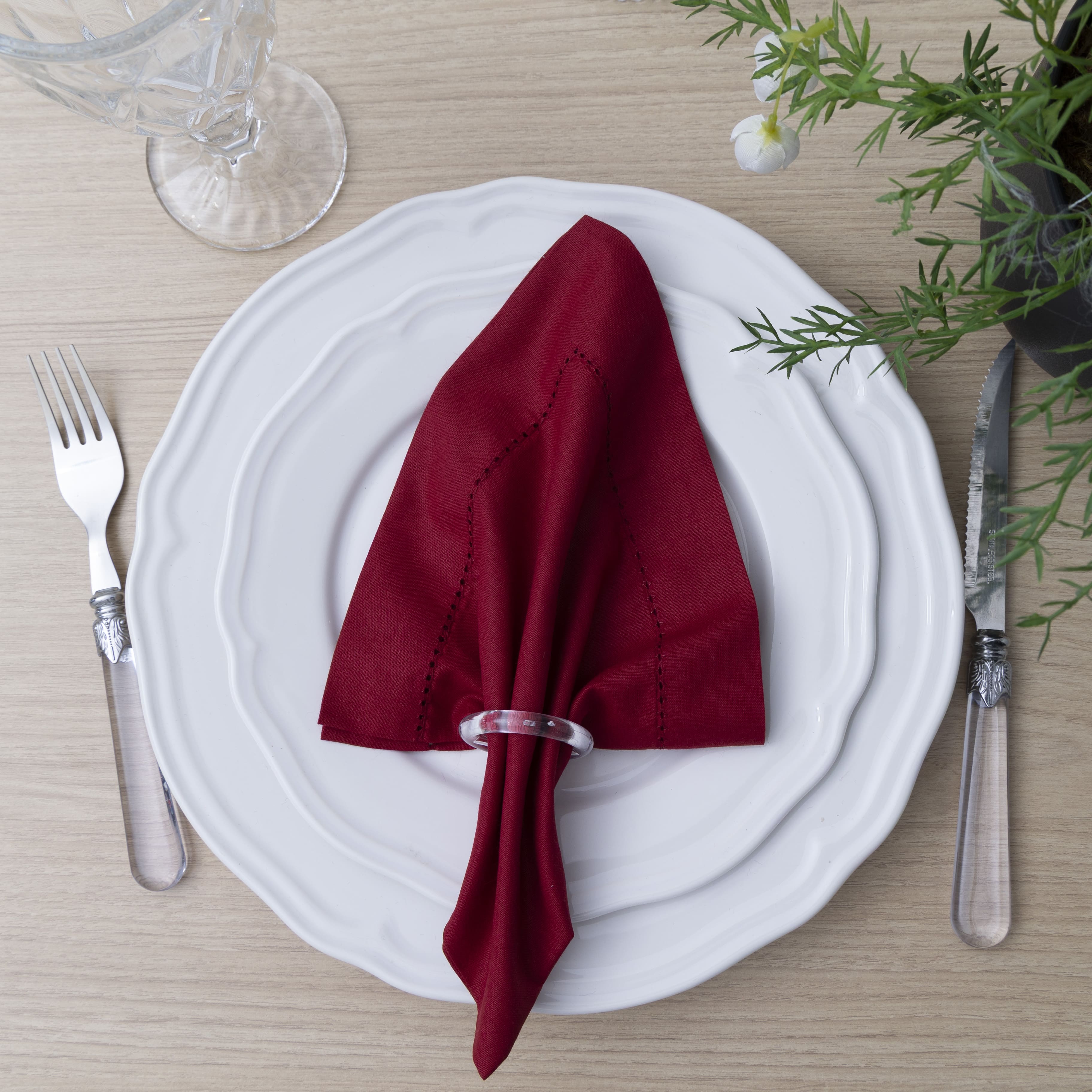 Guardanapos de Tecido 100% Algodão Ponto Ajour 8 Peças