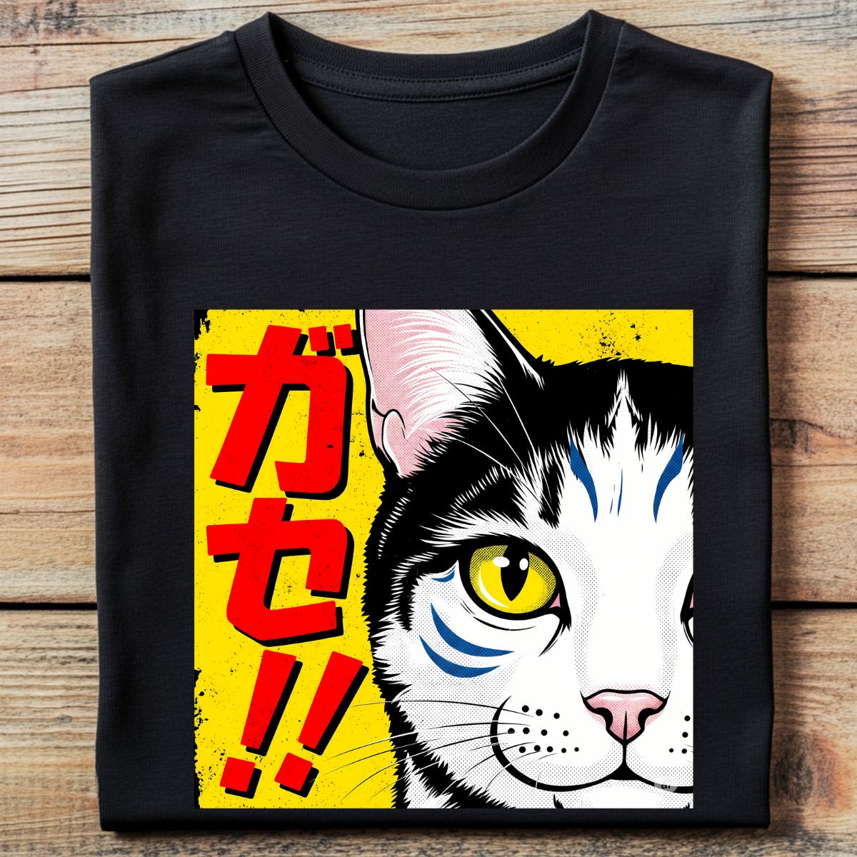 Camiseta Oversized Pop Art Gato Oriental