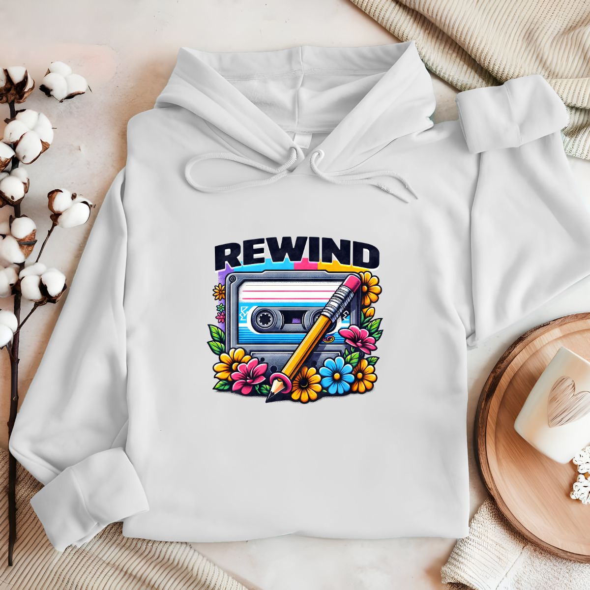 Moletom Canguru Blusão com Capuz Retrô Anos 80 90 Rewind