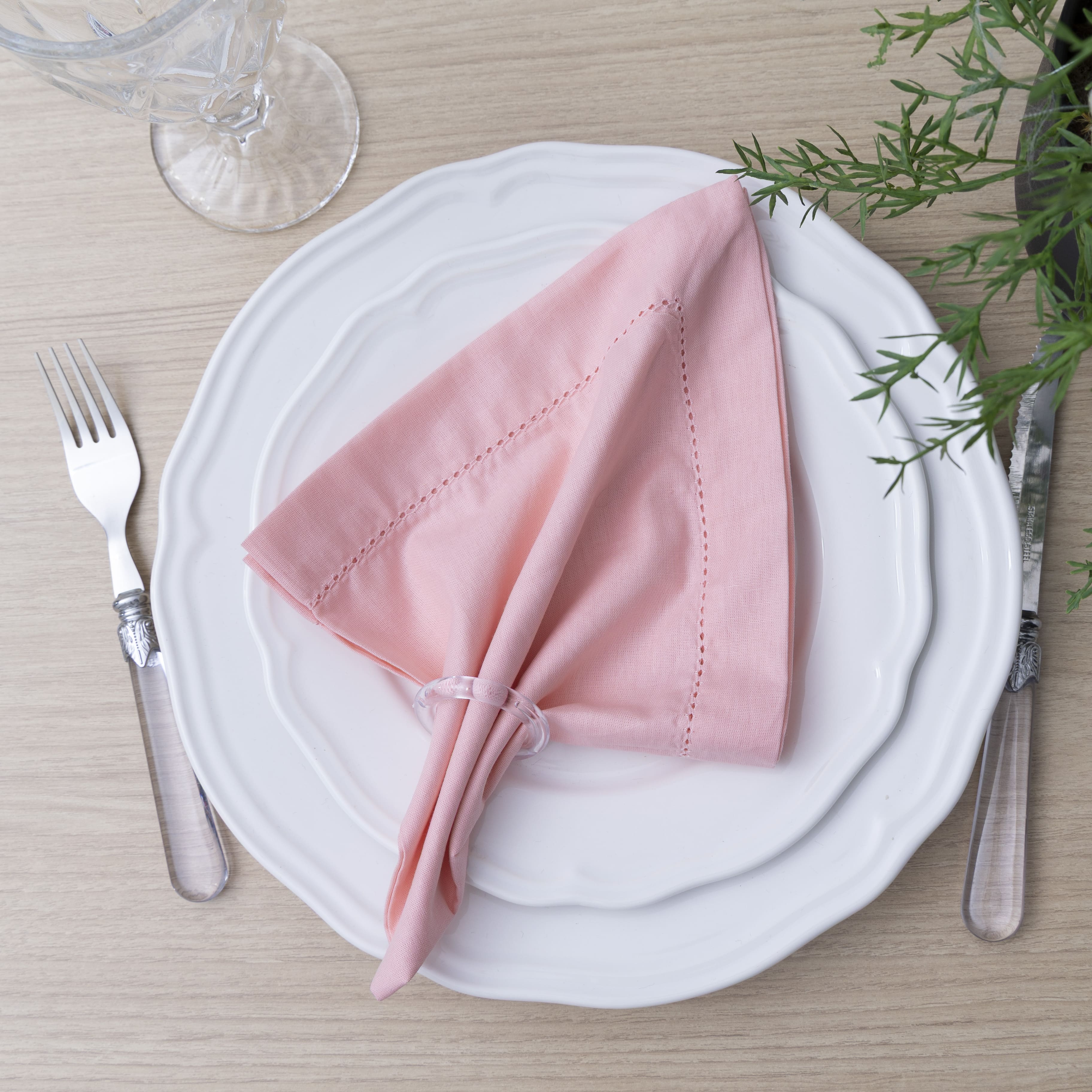 Guardanapos de Tecido 100% Algodão Ponto Ajour 24 Peças