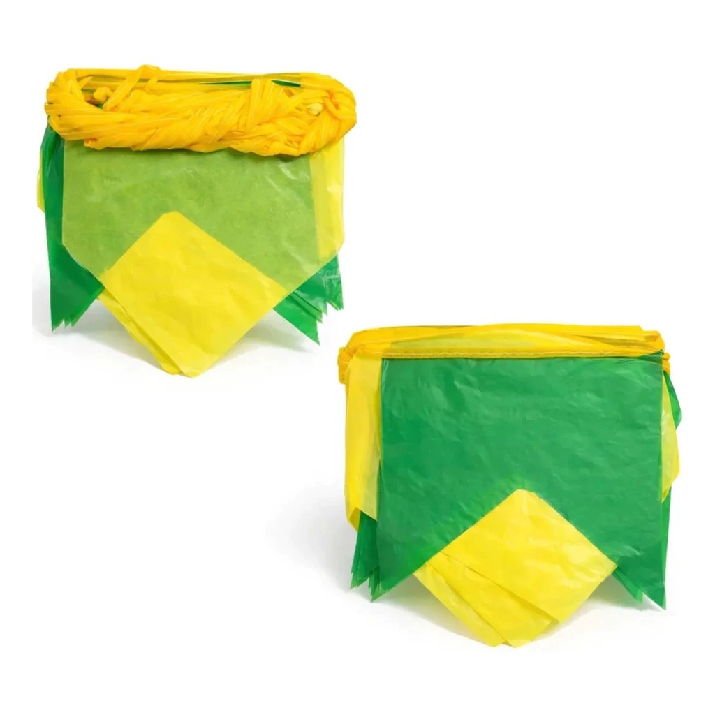 Kit 400 Metros Bandeirinhas De Plástico Do Brasil Copa Do Mundo