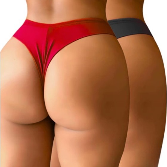 Calcinha Fio Duplo Sem Costura Empina Bumbum Microfibra Confortável