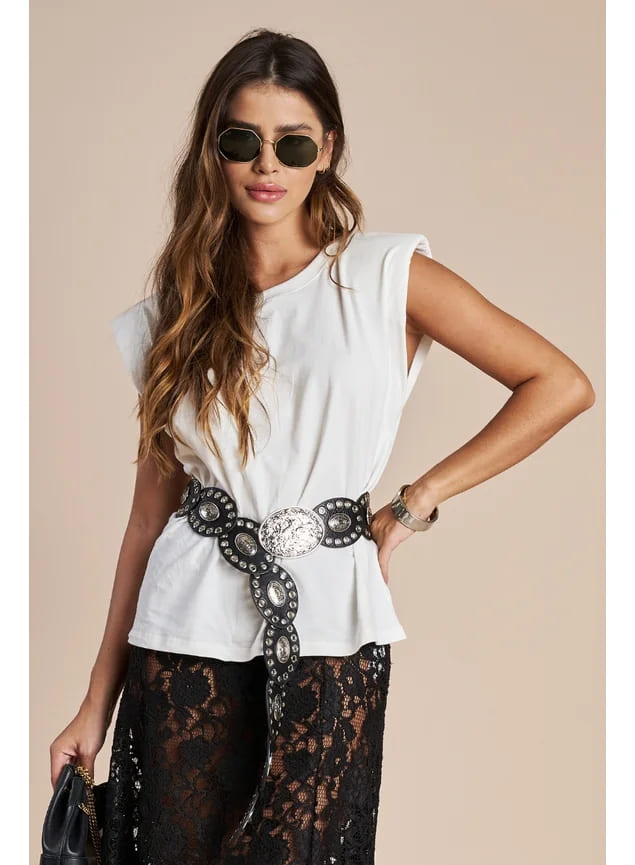 CAMISETA REGATA MUSCLE DOROTHY DE MEIA MALHA CHAMPAGNE