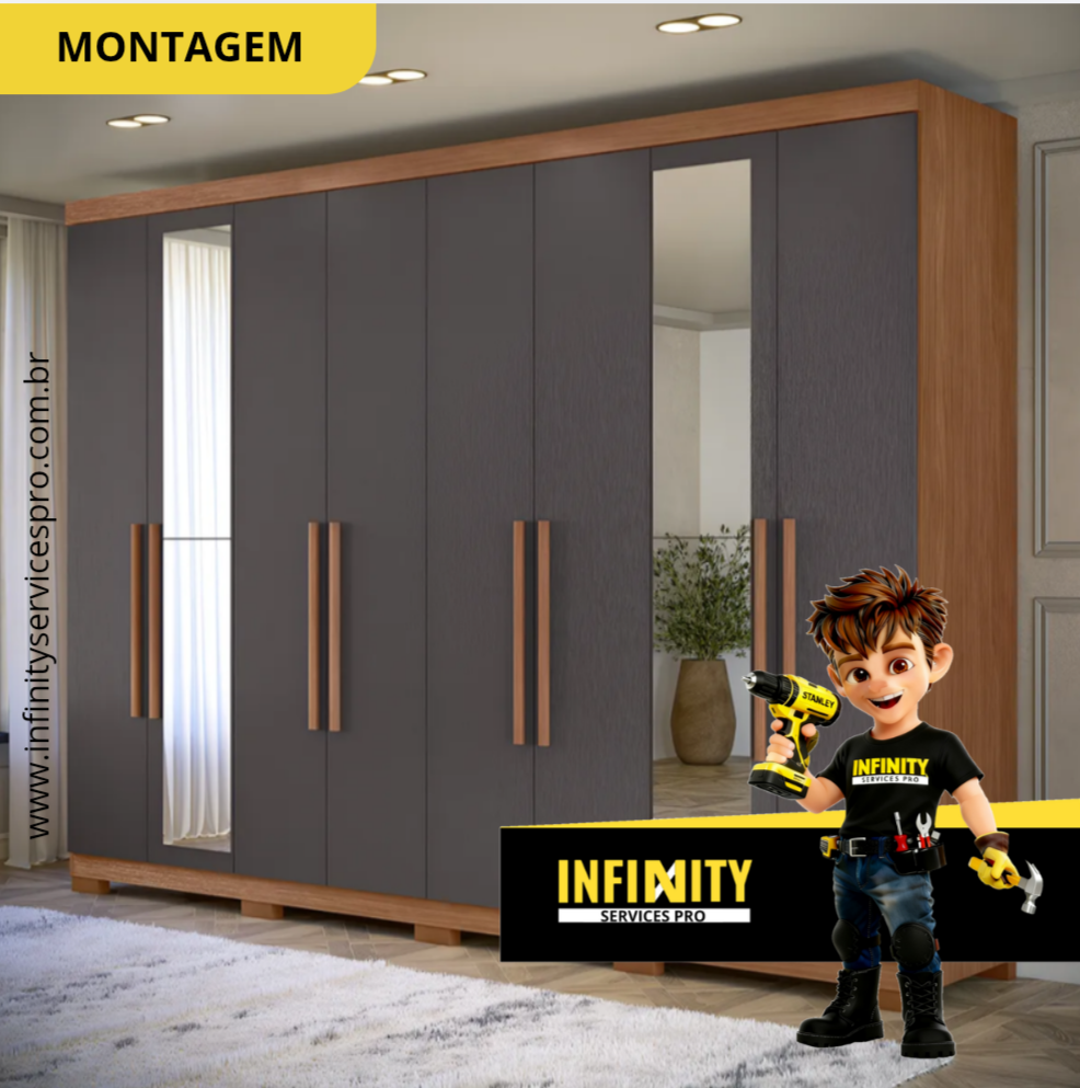 Montagem Guarda roupa 8 portas
