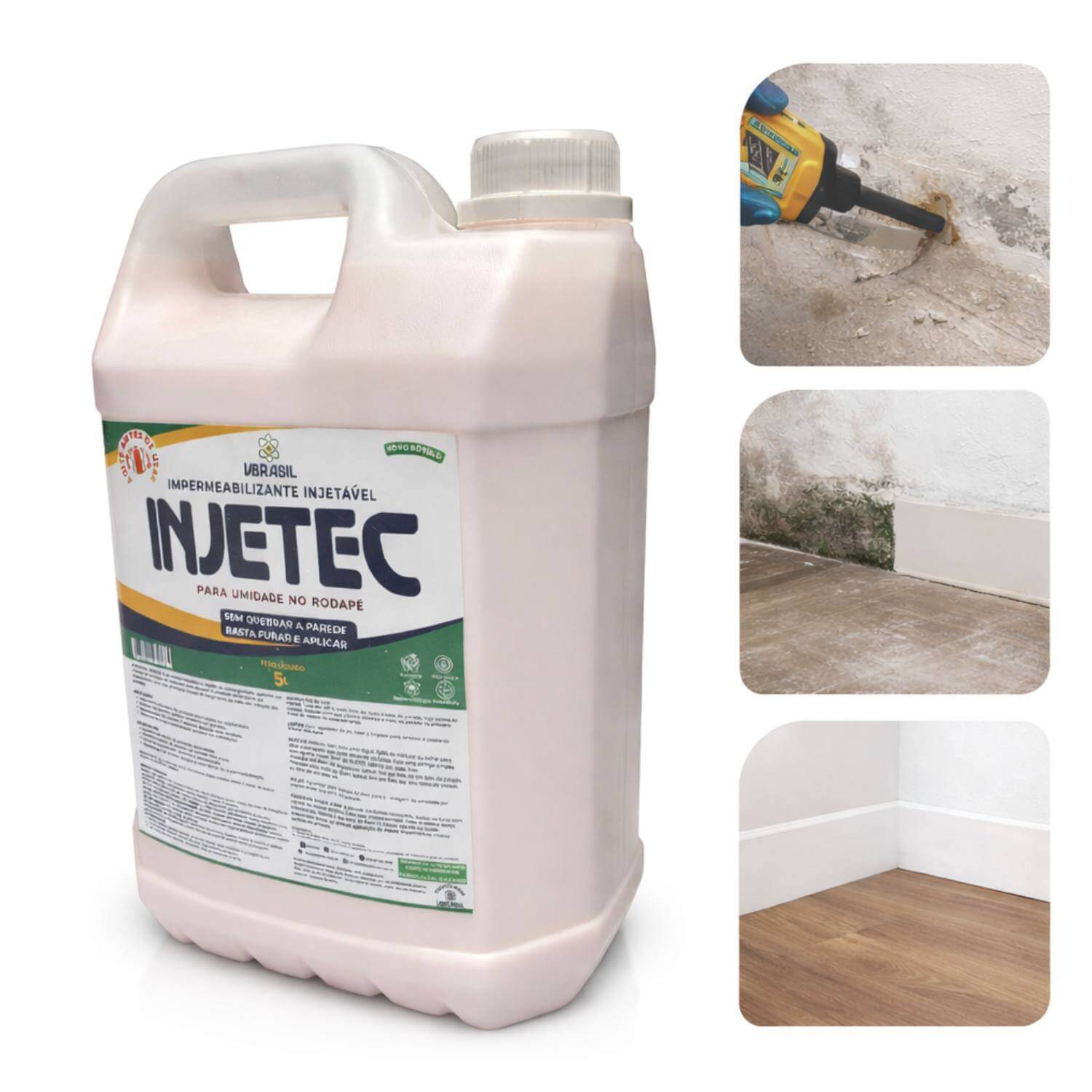 Impermeabilizante Injetável Parede Umidade Ascendente Capilaridade 5L VBRASIL
