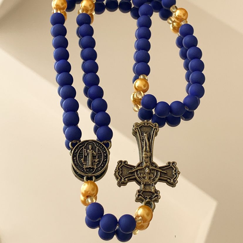 Terço São Bento - Azul Emborrachado