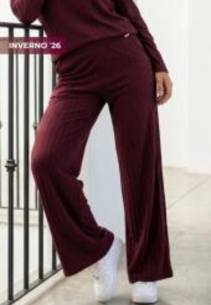 WIDE LEG VELVET PREMIUM ULTRA CONFORT BURGUNDY