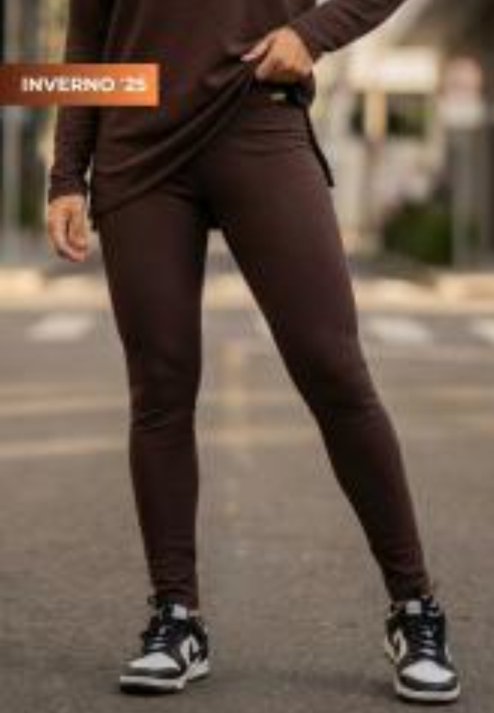 CALÇA FUSÔ GORGURINHO CANELADO MARROM  Ref.: 43762