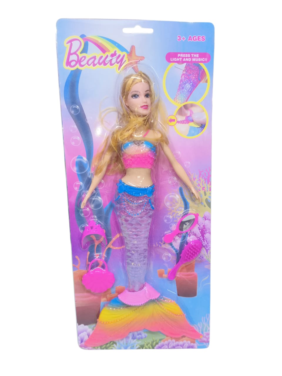 Boneca Sereia Beauty com Som e Luz