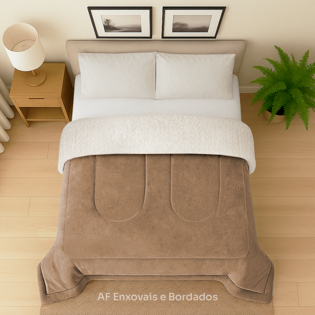 Coberdrom Cobertor Dupla Face 2,20x2,40 Casal Queen Grande Estiloso Inverno