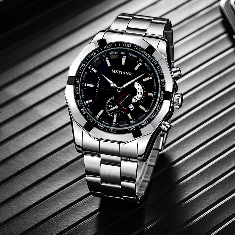 Relógio Masculino Elegante Quartz Aço Inox Casual Negócios