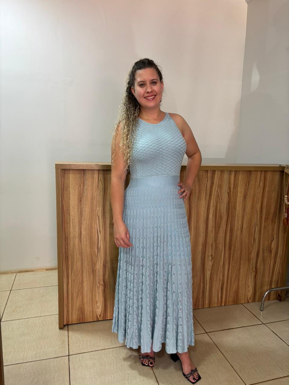 Vestido longo de tricot
