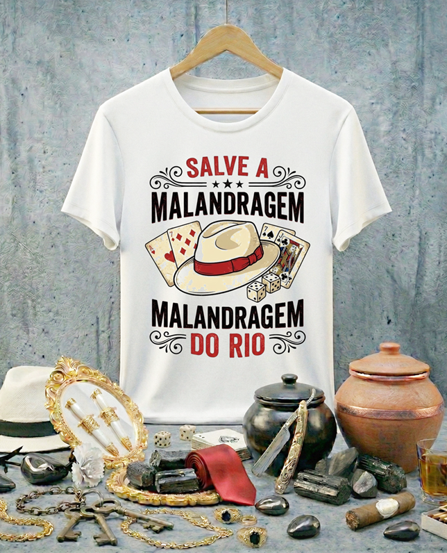 Camiseta Salve a Malandragem do Rio   Algodão 100% Premium