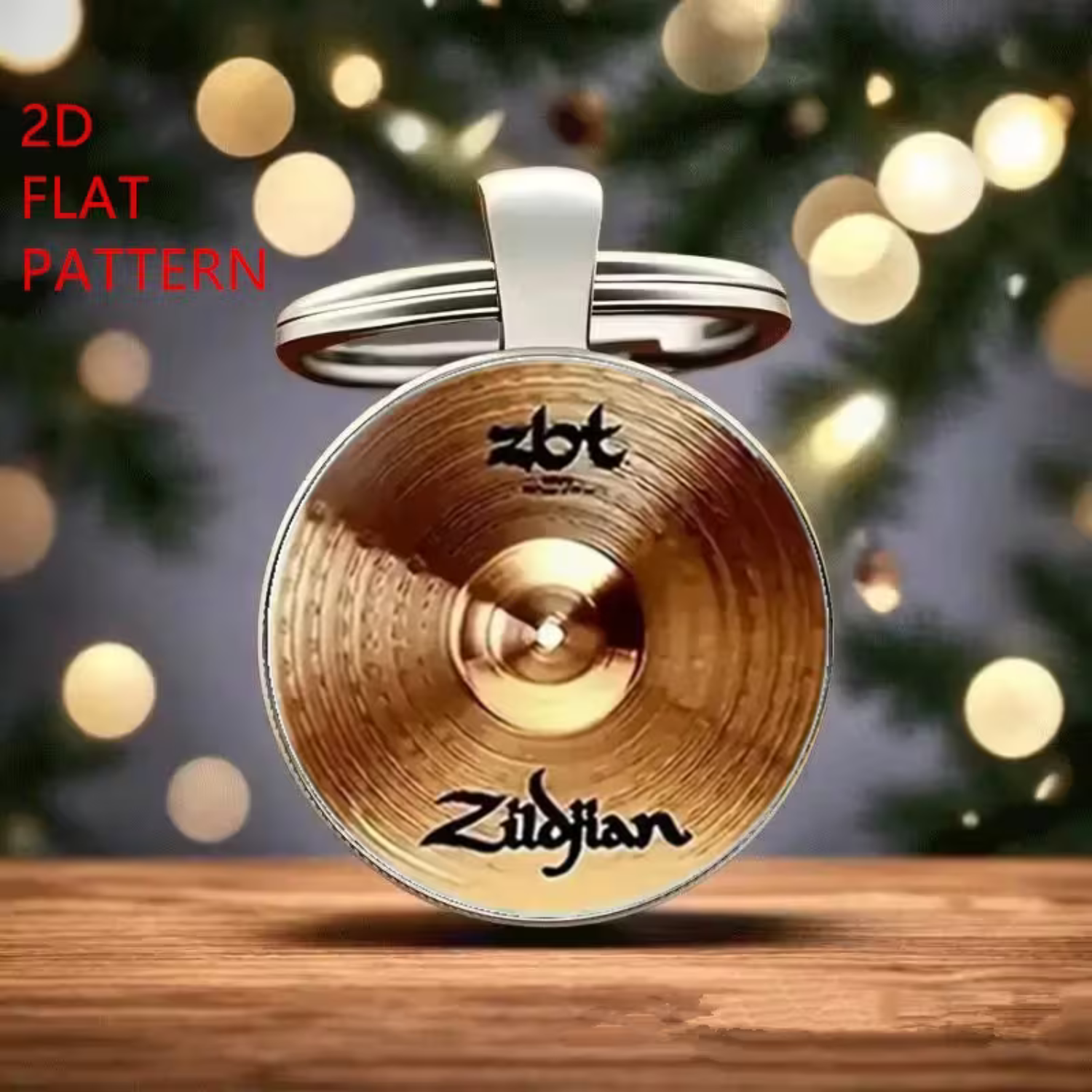 Chaveiro Porta-chaves 2D Plano 1 Retro Dourado em Forma de Disco