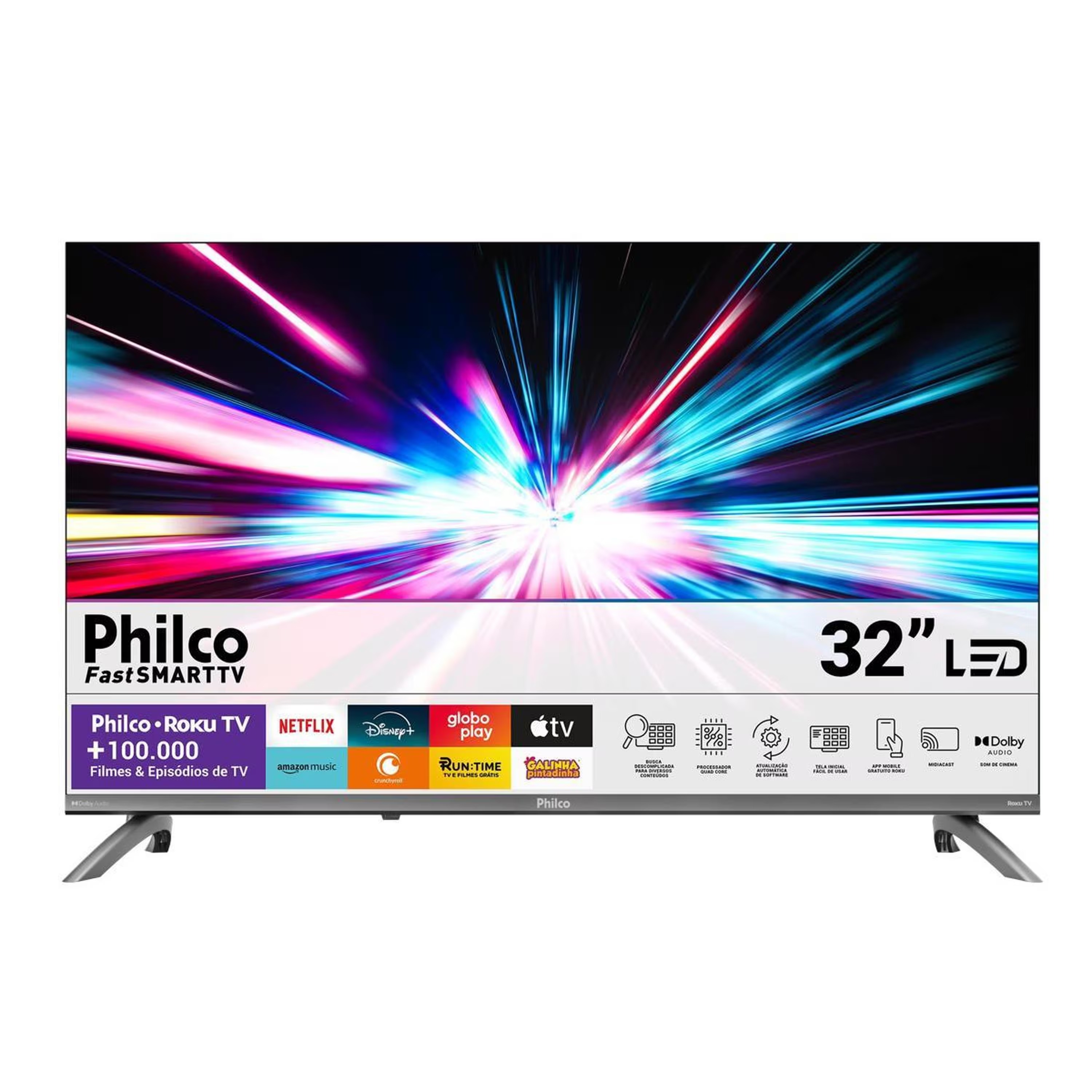 Smart TV 32" Philco P32CRB Roku TV HDR10 Dolby Audio - Bivolt
