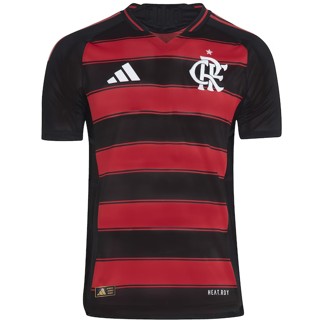 Camisa Flamengo I 25/26 Jogador Adidas Masculina Vermelho e Preto