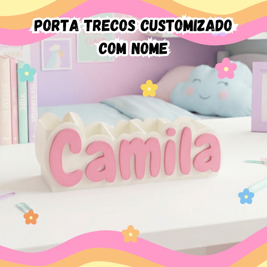 Porta Trecos Customizado c/ Nome