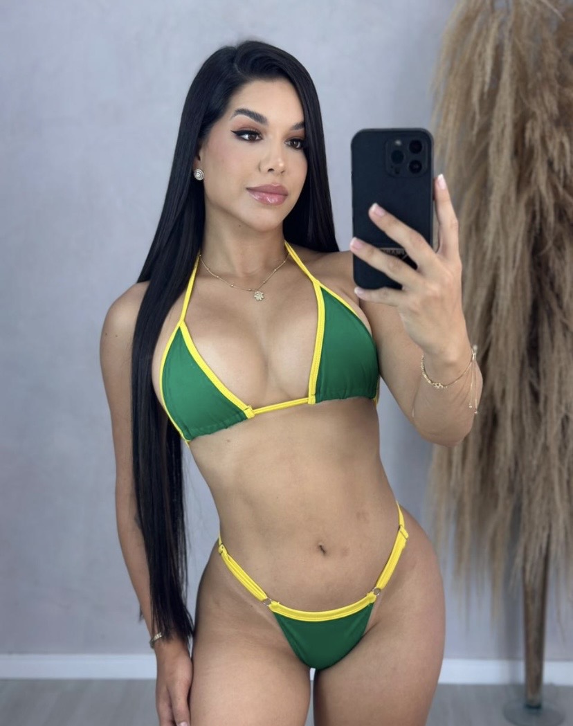 Biquini Bicolor fita com regulagem