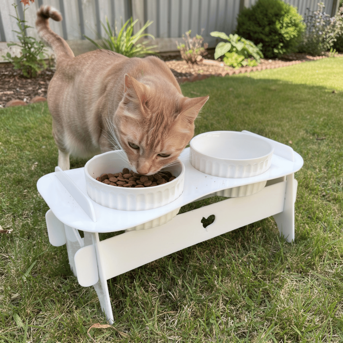 Comedouro Bebedouro Porcelana 190ml Tigela Pet Suporte Acrílico Gato Cachorro
