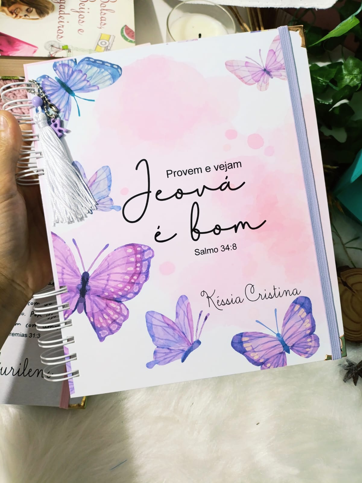 Pasta Campo Personalizada | Organização para Pregação | Com Elástico, Bolsos e Nome | Envio Rápido