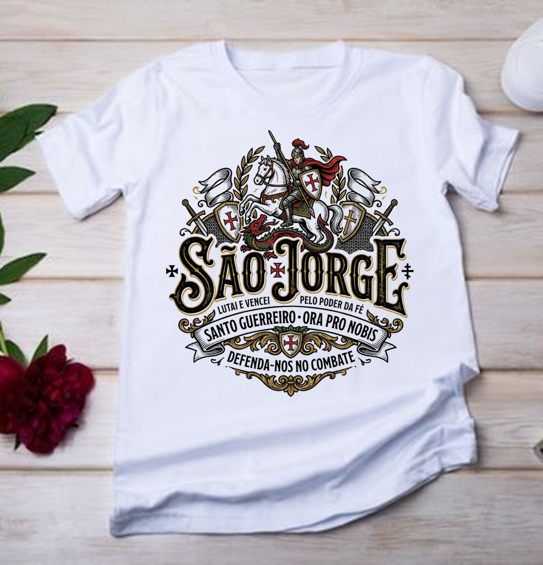 Camiseta São Jorge Guerreiro Ora Pro Nobis - Santo Guerreiro