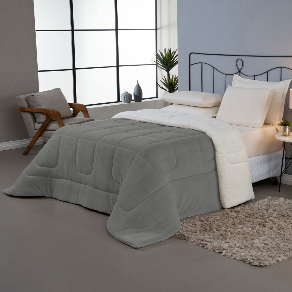 Coberdrom Dupla Face Manta e Sherpa de Carneiro - Várias opções de tamanho e cores