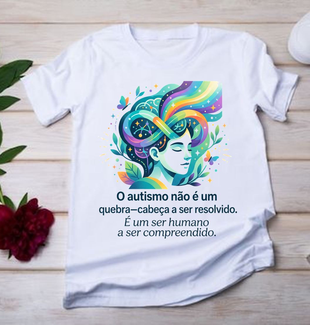 Camiseta Autismo Ser Humano a Ser Compreendido Branca