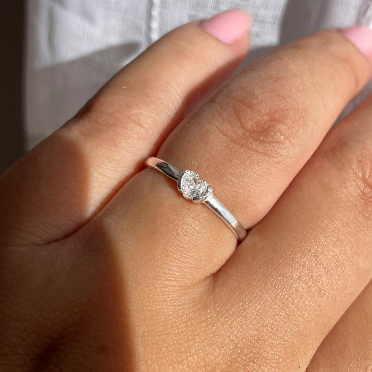 Anel Coração Ponto de Luz Borda