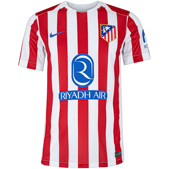 Camisa Atlético de Madrid Home 25/26 Torcedor Nike Masculina Vermelho e Branco