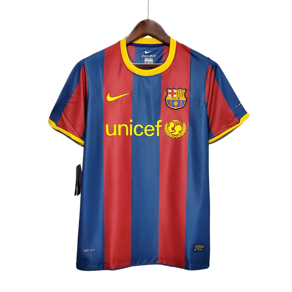 Camisa Barcelona Retrô Home 10/11 Torcedor Nike Masculina Vermelho e Azul