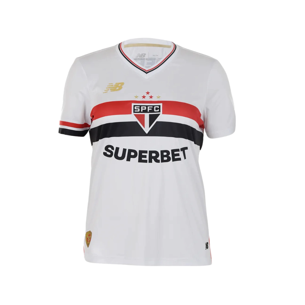 Camisa São Paulo I 25/26 - Feminina New Balance - Branco