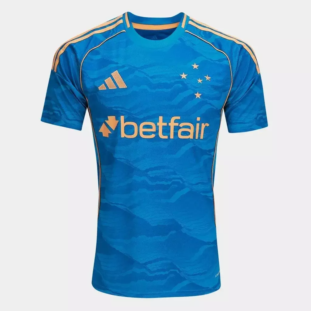 Camisa Cruzeiro III 25/26 Torcedor Adidas Masculina - Azul e Dourada
