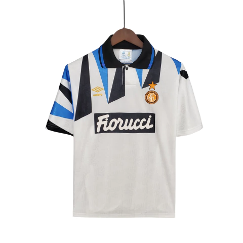 Camisa Inter de Milão Retrô Reserva Away II 92/93 Torcedor Masculina Branca