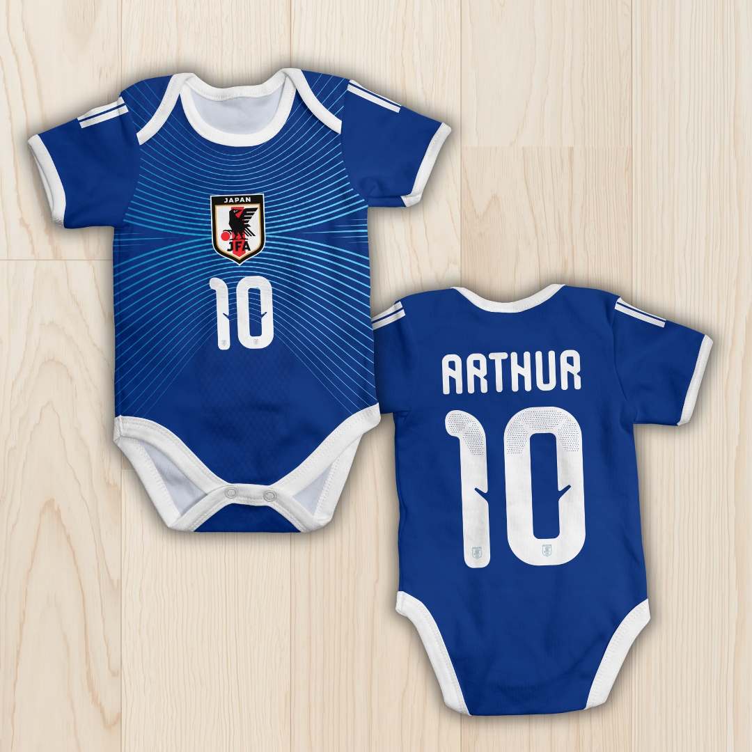 Body de bebê - Seleção do Japão - Personalizado com nome e número